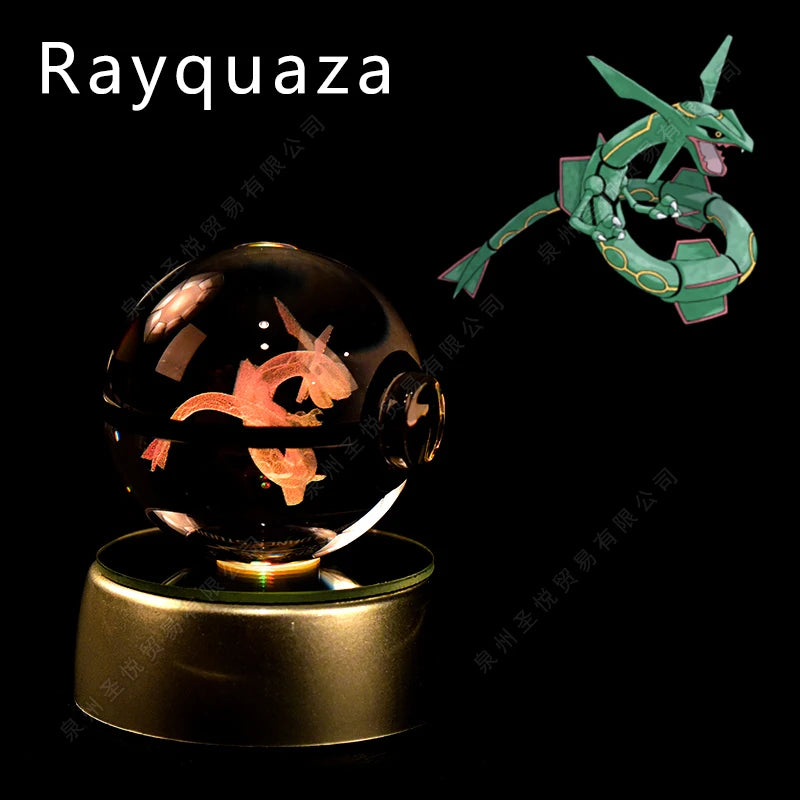 Enchanting 3D Pokemon Crystal Ball Night Light - Featuring Pikachu, Gengar, Mewtwo & More