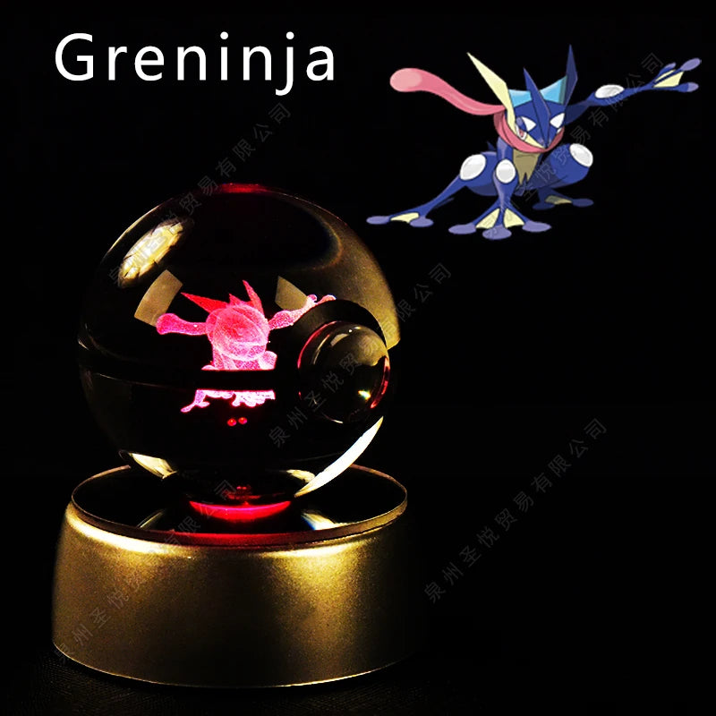 Enchanting 3D Pokemon Crystal Ball Night Light - Featuring Pikachu, Gengar, Mewtwo & More