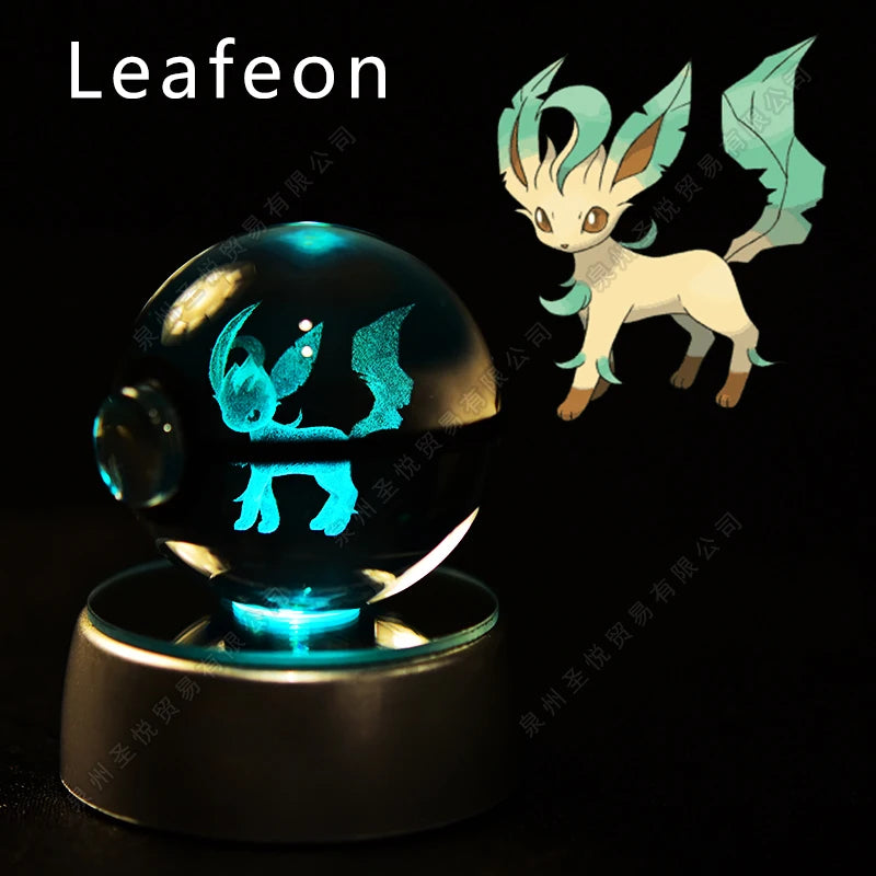 Enchanting 3D Pokemon Crystal Ball Night Light - Featuring Pikachu, Gengar, Mewtwo & More