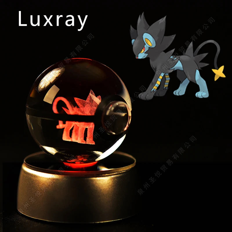 Enchanting 3D Pokemon Crystal Ball Night Light - Featuring Pikachu, Gengar, Mewtwo & More