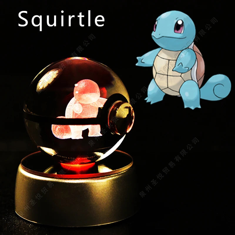 Enchanting 3D Pokemon Crystal Ball Night Light - Featuring Pikachu, Gengar, Mewtwo & More
