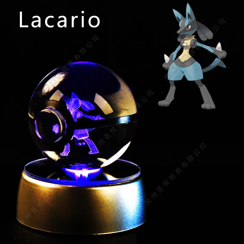 Enchanting 3D Pokemon Crystal Ball Night Light - Featuring Pikachu, Gengar, Mewtwo & More